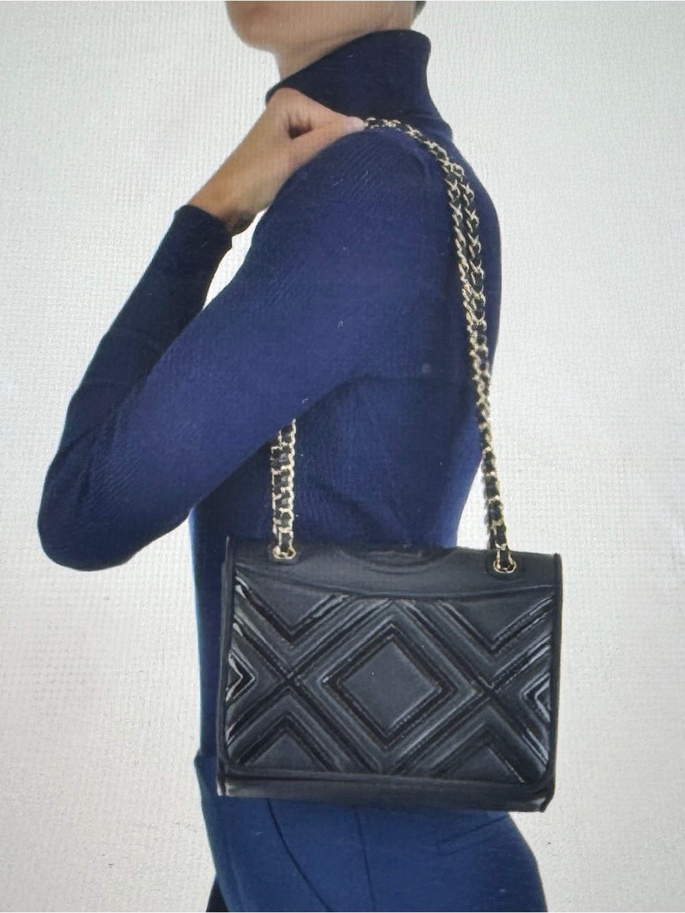 Tory Burch Chain-Strap Black Shoulder Bag